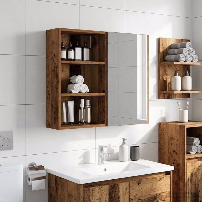 Armadio da bagno a muro vidaXL in legno effetto vintage marrone L: 40 cm, P: 16 cm, H: 62,5 cm