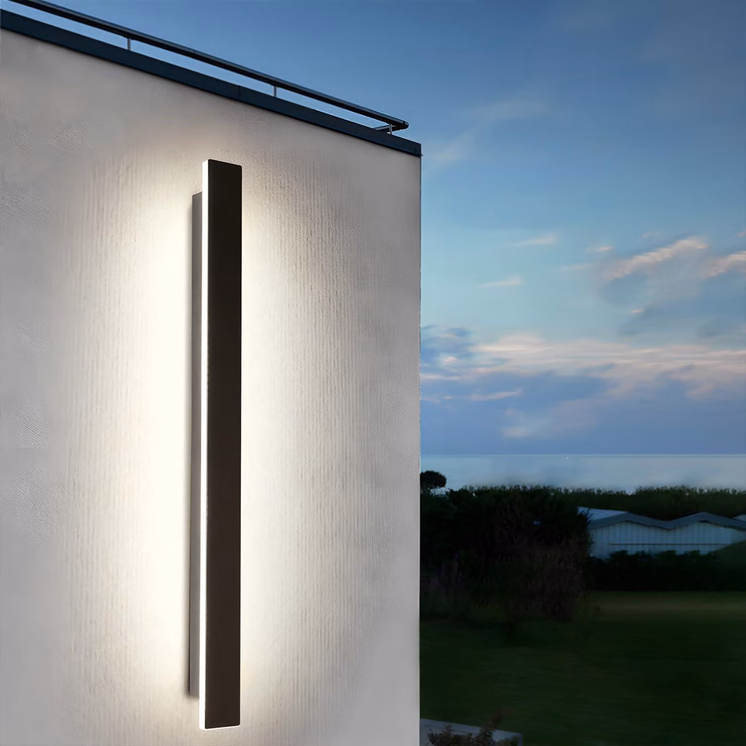 Lampada a LED da parete, 100 cm, 21W, grado di protezione IP65, temperatura di colore 4000K, alluminio nero