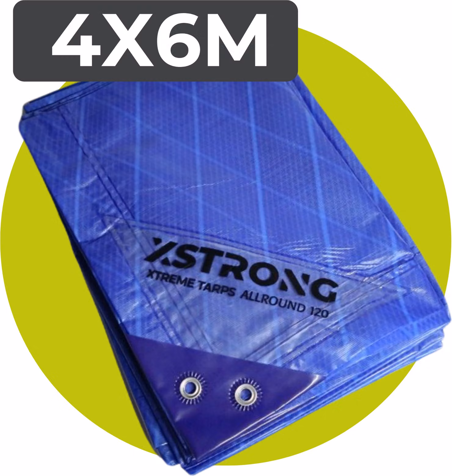 Xstrong Allround 120 - Telone - 4x6 - Blu - Impermeabile e resistente ai raggi UV - Telone a 3 strati a strati incrociati