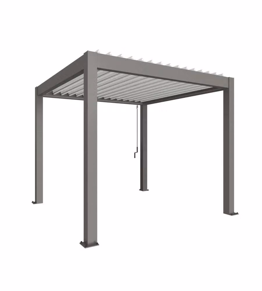 Biohort Pergola in Metallo 312x312 cm Grigio Quarzo e Bianco