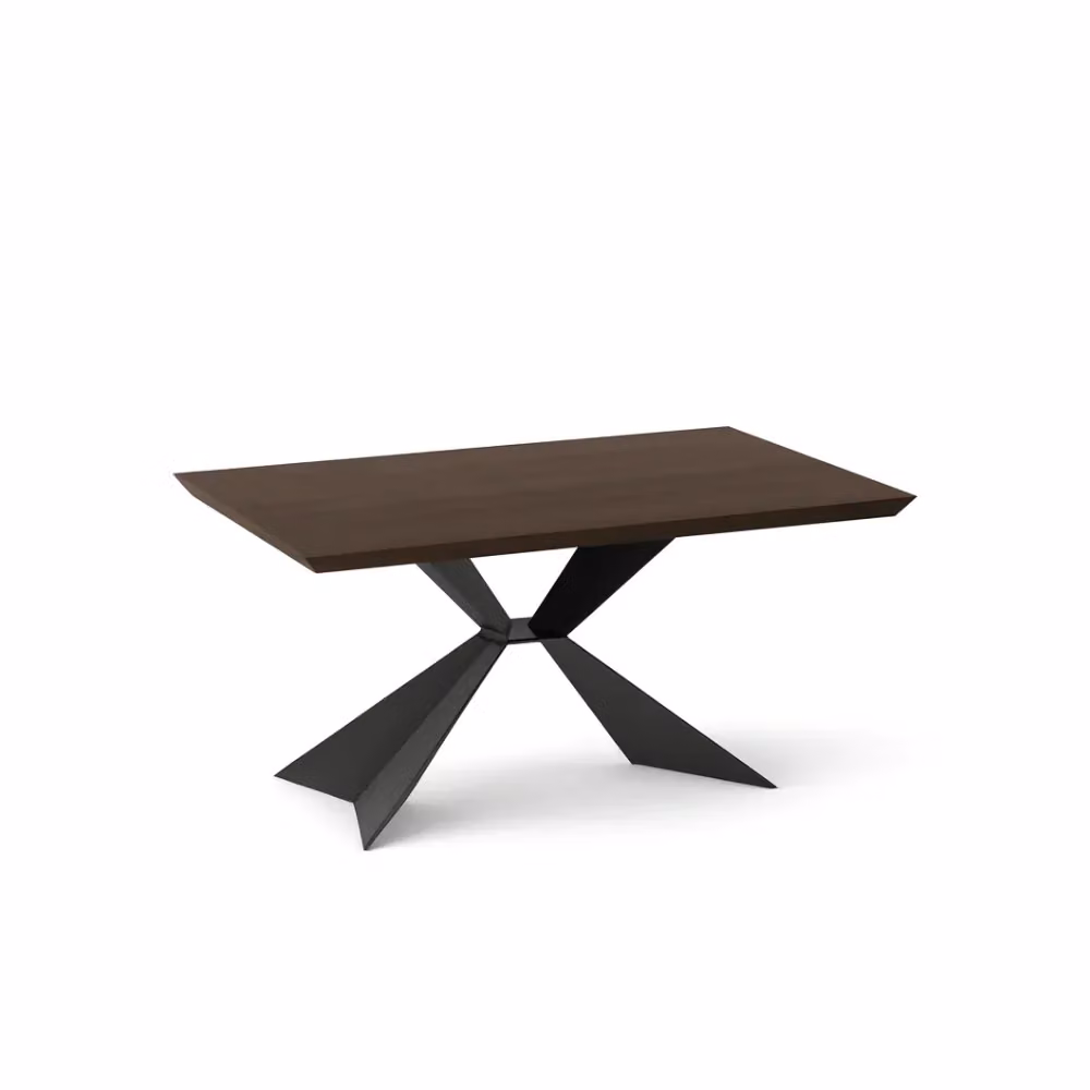 Tavolo da pranzo allungabile Taurus Duzzle in legno impiallacciato rovere termocotto, colore marrone e nero, L: 160-240 cm, P: 90 cm, H: 76 cm – 2