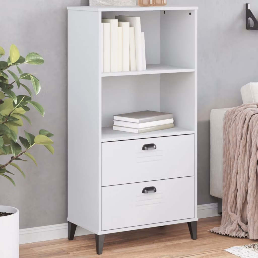 Libreria a parete vidaXL VIKEN in legno multistrato e MDF, Bianca, L 60 cm x P 35 cm x H 123 cm