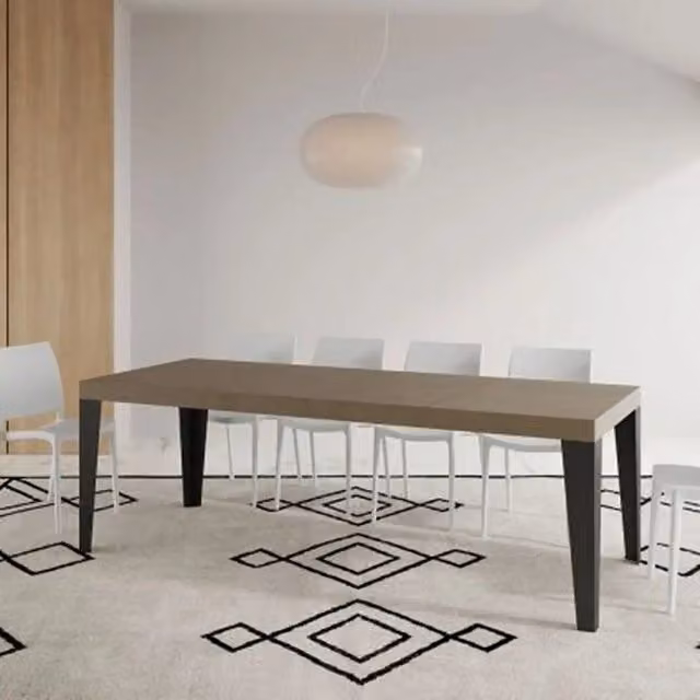 Tavolo allungabile Itamoby Flame Premium tortora con gambe antracite L/P: 200/304 x 90 cm