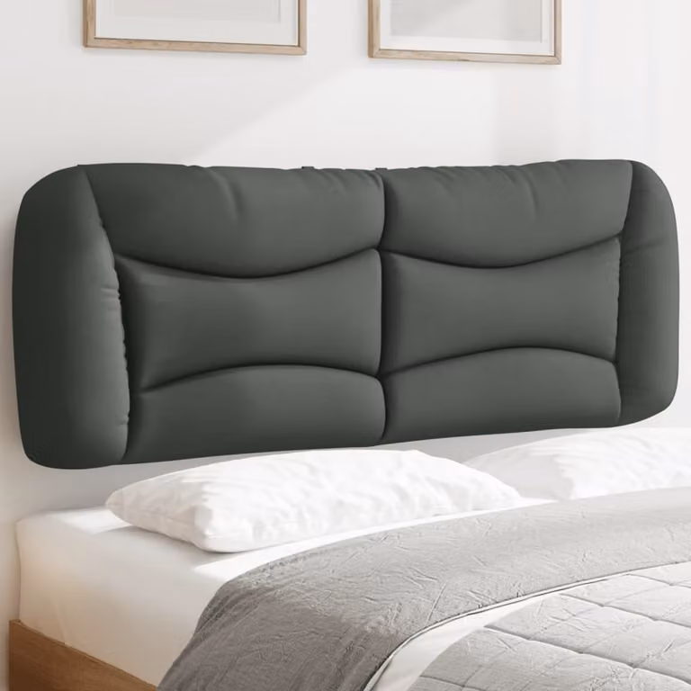 Cuscino Testiera vidaXL Hvar Grigio Scuro in Tessuto, Larghezza: 120 cm