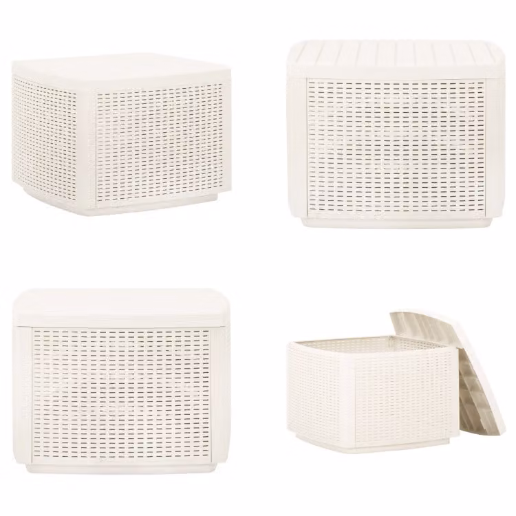 vidaXL Tavolo da giardino bianco 53x53x40 cm in plastica - Tavolo - Tavoli - Tavolo da giardino - Tavoli da giardino