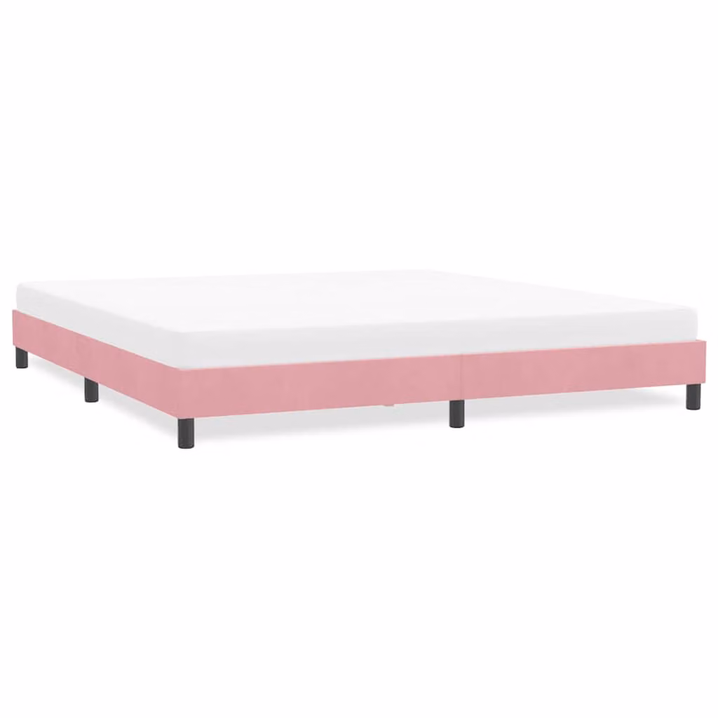 vidaXL Giroletto in Velluto Rosa senza Materasso L: 183 cm, P: 213 cm