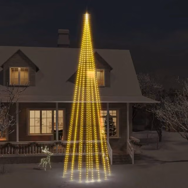 Albero di Natale Pennone Bianco Caldo 1134 LED 800 cm 343530