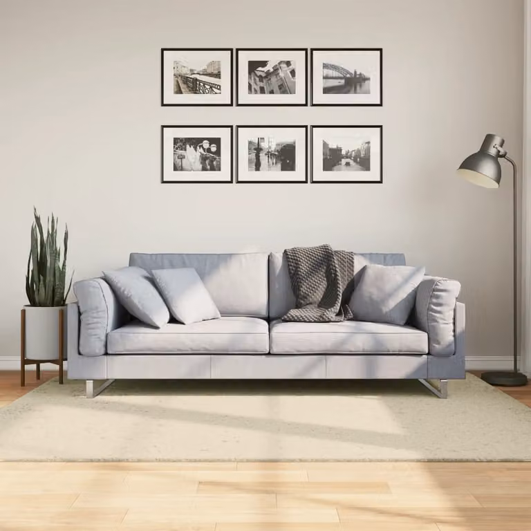 vidaXL Tappeto a Pelo Corto HUARTE Beige Lavabile e Antiscivolo L: 140 cm, P: 200 cm