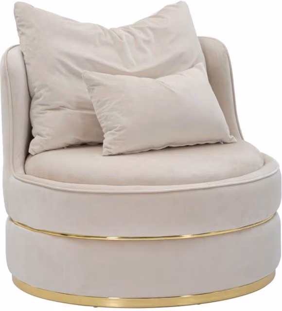 Poltrona Paris Space crema e gold – O 84 x H 72 cm