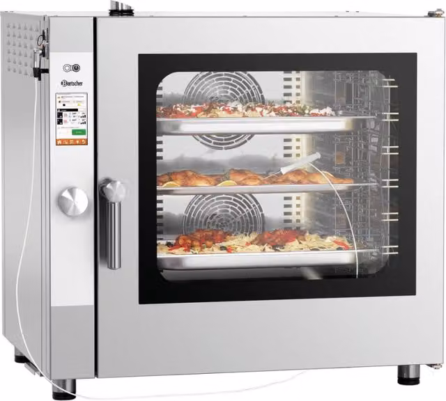 Forno combinato a vapore Silversteam 7111D Bartscher in acciaio inox color argento con display LED e funzione aria circolante