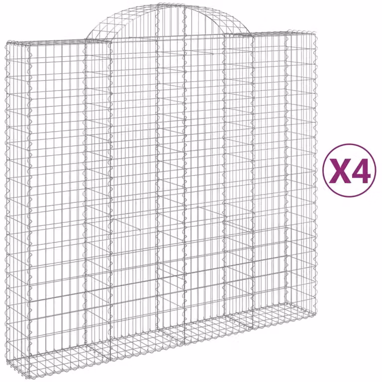 Cesti Gabbioni ad Arco 4 pz 200x50x180/200 cm Ferro Zincato