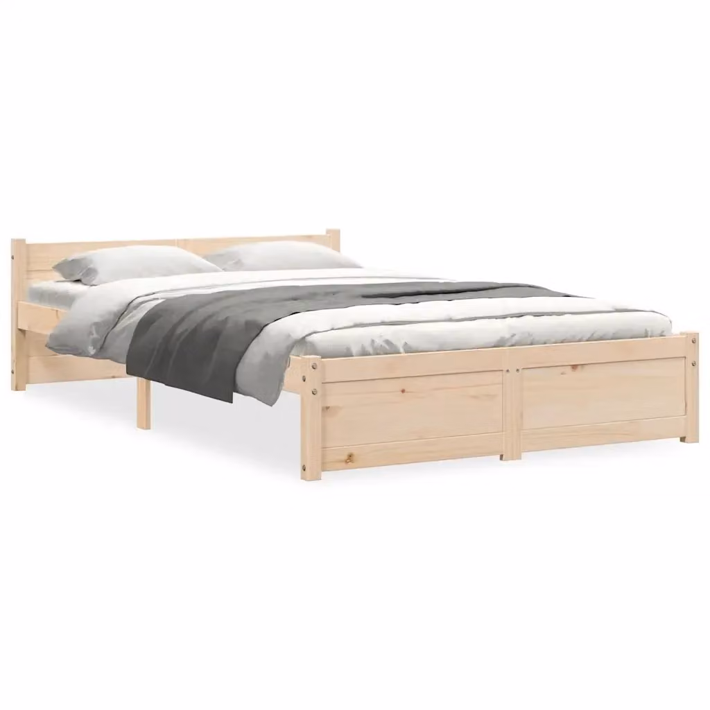 Giroletto vidaXL in legno massello di pino bianco con doghe fisse, stile rustico, L/P/H: 120 x 200 cm – 2