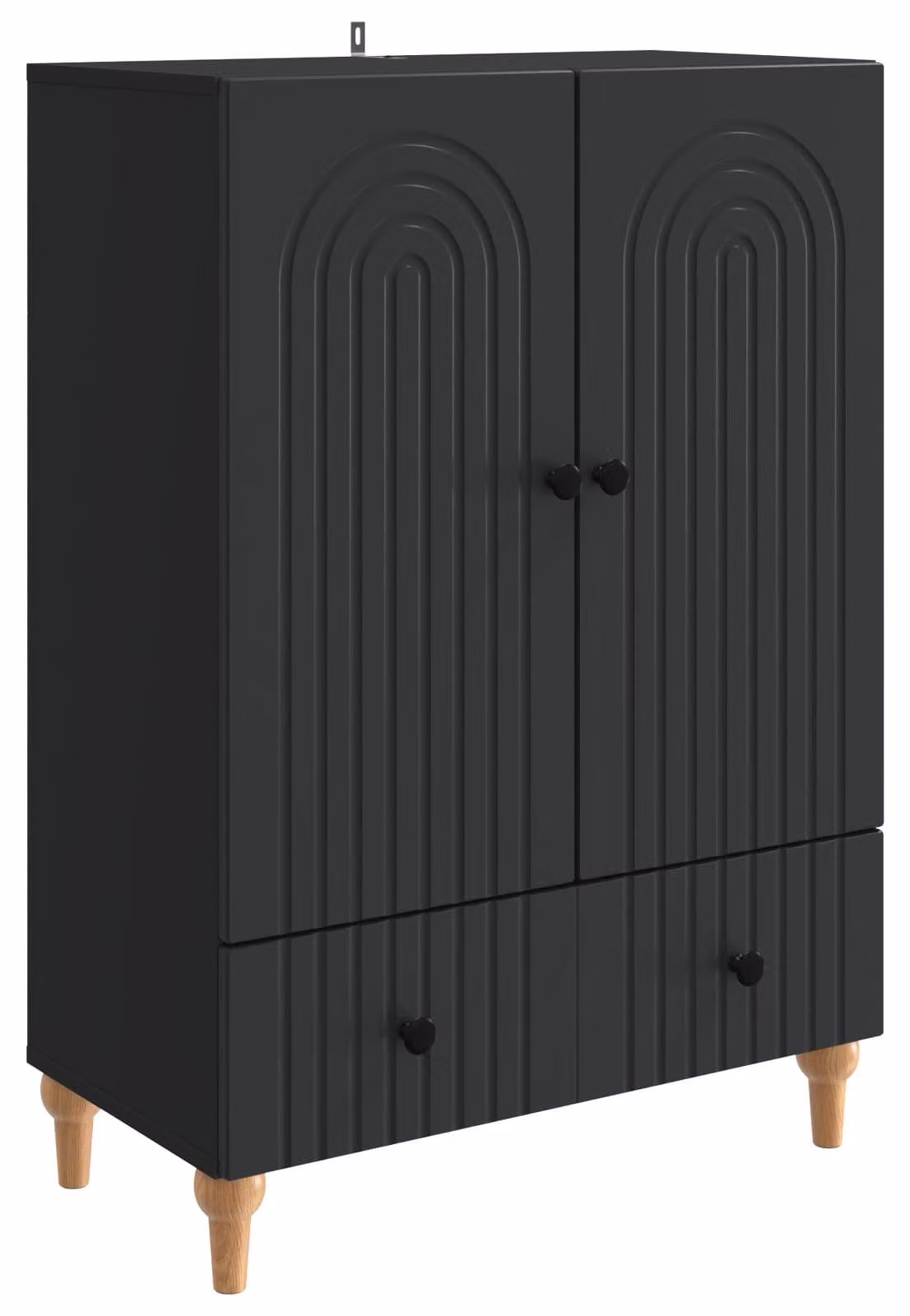 Credenza Nero 66 x 34,5 x 95 cm Legno ingegnerizzato