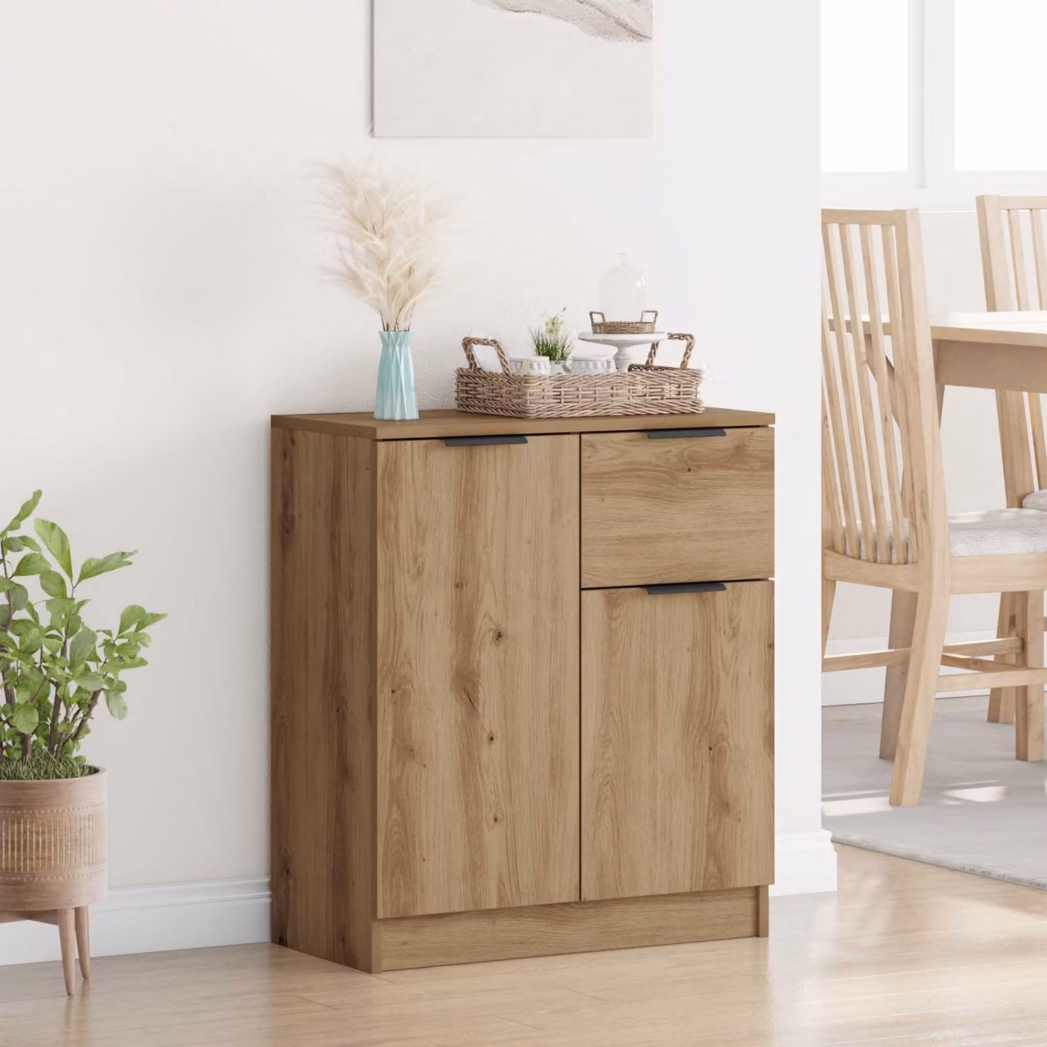 Credenza stile rustico vidaXL in legno e metallo marrone L: 60 cm, P: 30 cm, H: 70 cm