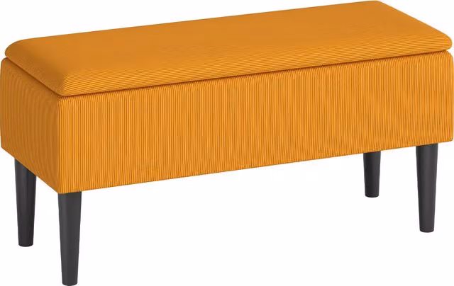 Panca fondoletto HOMCOM in poliestere e legno per camera da letto e ingresso, L: 95 cm, P: 38 cm, H: 45 cm, Grigia e Nera