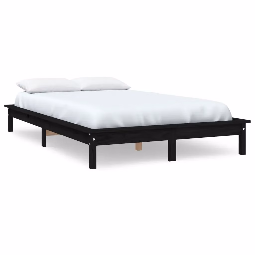 Letto Super King vidaXL in legno massello di pino nero con doghe fisse L/P: 180 x 200 cm – 2