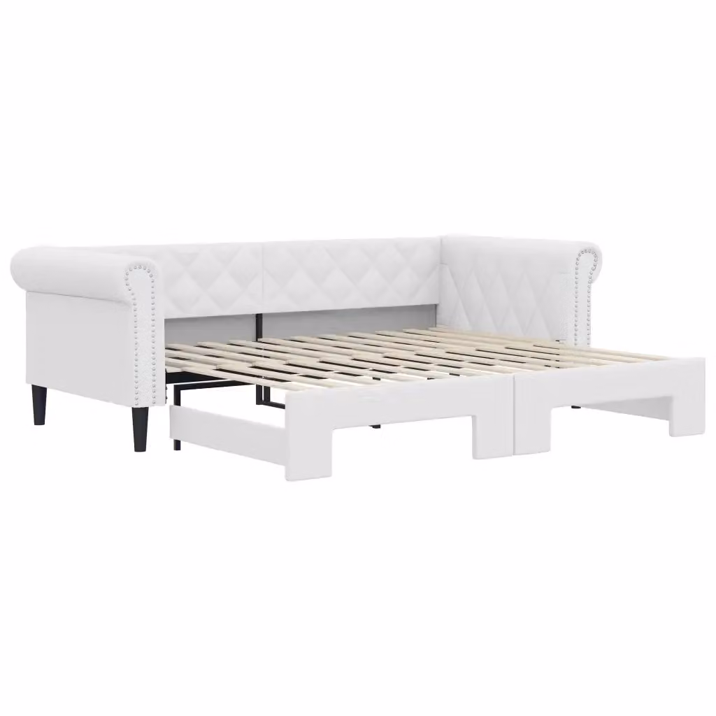 Divano Letto Estraibile vidaXL in Similpelle Bianco per Soggiorno e Camera da Letto 90x200 cm – 2