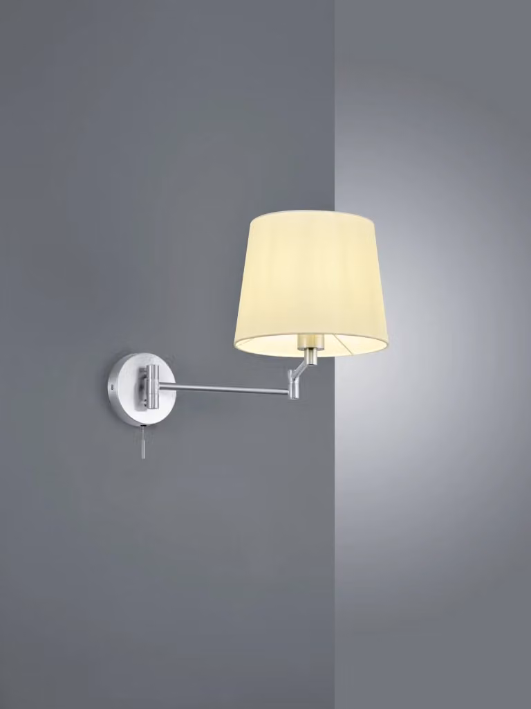 Applique da parete Trio Leuchten Lyon GD Trio con doppio snodo regolabile in acciaio e paralume bianco e argento – 2
