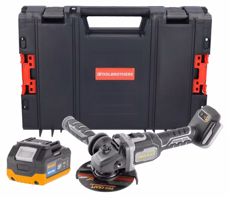Procraft Industrial AG125Bbb Smerigliatrice angolare a batteria 20 V 125 mm Brushless Solo - senza batteria, senza caricabatteria