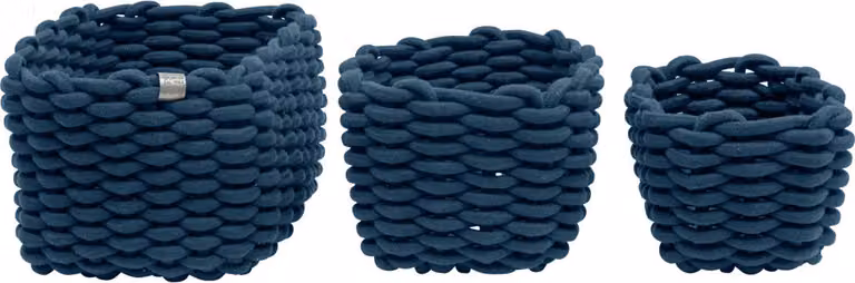 TOM TAILOR cestini portaoggetti intrecciati set di 3 organizer navy per bagno cucina