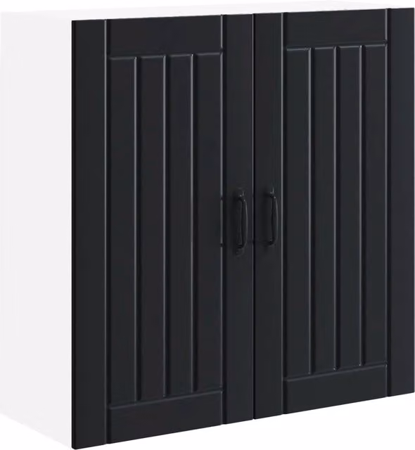 Pensile da cucina LUCCA nero con ante a battente e ripiani interni L: 80 cm, P: 31 cm, H: 80 cm