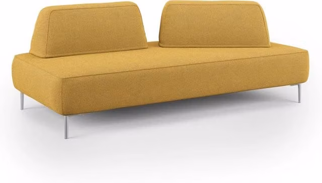 Divani.Store Newton Divano modulare con schienali regolabili e rivestimento in tessuto giallo L: 212 cm