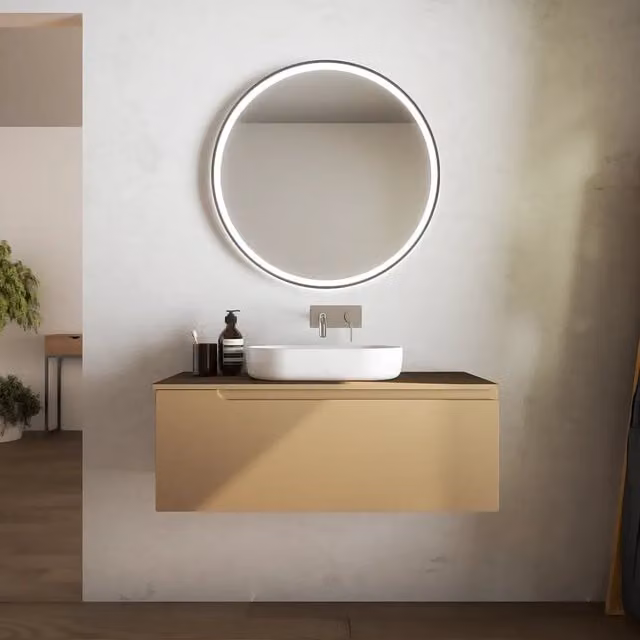Mobile bagno sospeso 60 cm un cassetto sabbia opaco con top | Ardenne