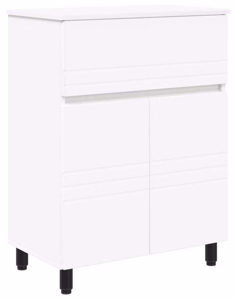 Mobiletto da bagno Bianco 60 x 35 x 80 cm Legno ingegnerizzato
