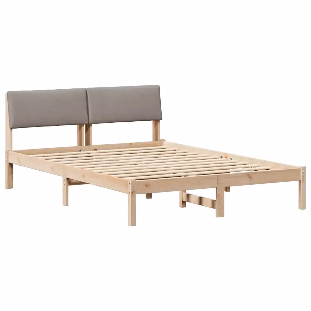 Struttura del letto moderna con testiera vidaXL in legno di pino marrone L 160 x P 200 cm – 2