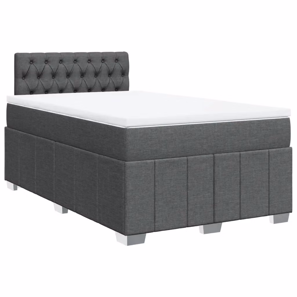 Letto a molle con materasso ibrido vidaXL in tessuto grigio e bianco L/P/H: 120 x 190 x 100,5 cm – 2