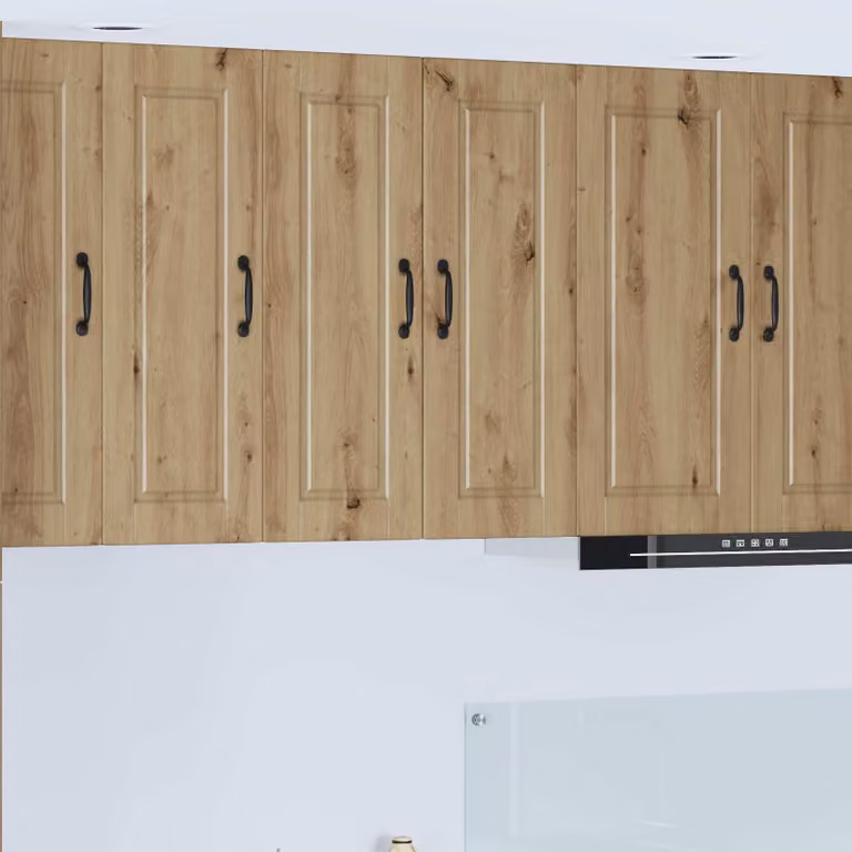 Set di 2 armadietti a muro vidaXL PORTO moderni in legno marrone per cucina con ante a battente e ripiani interni