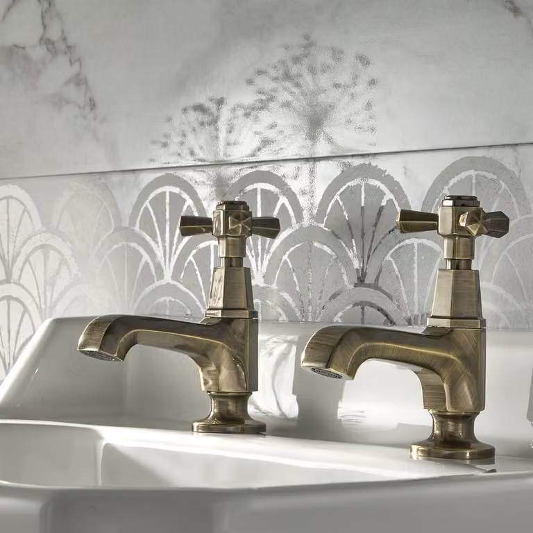 Coppia Rubinetti Singoli per Lavabo - Ottone Spazzolato - Earlham