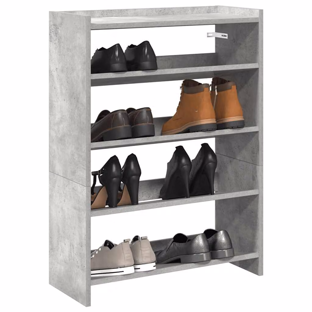 Scarpiera moderna vidaXL in MDF grigio, a parete, L 60 x P 25 x H 81 cm