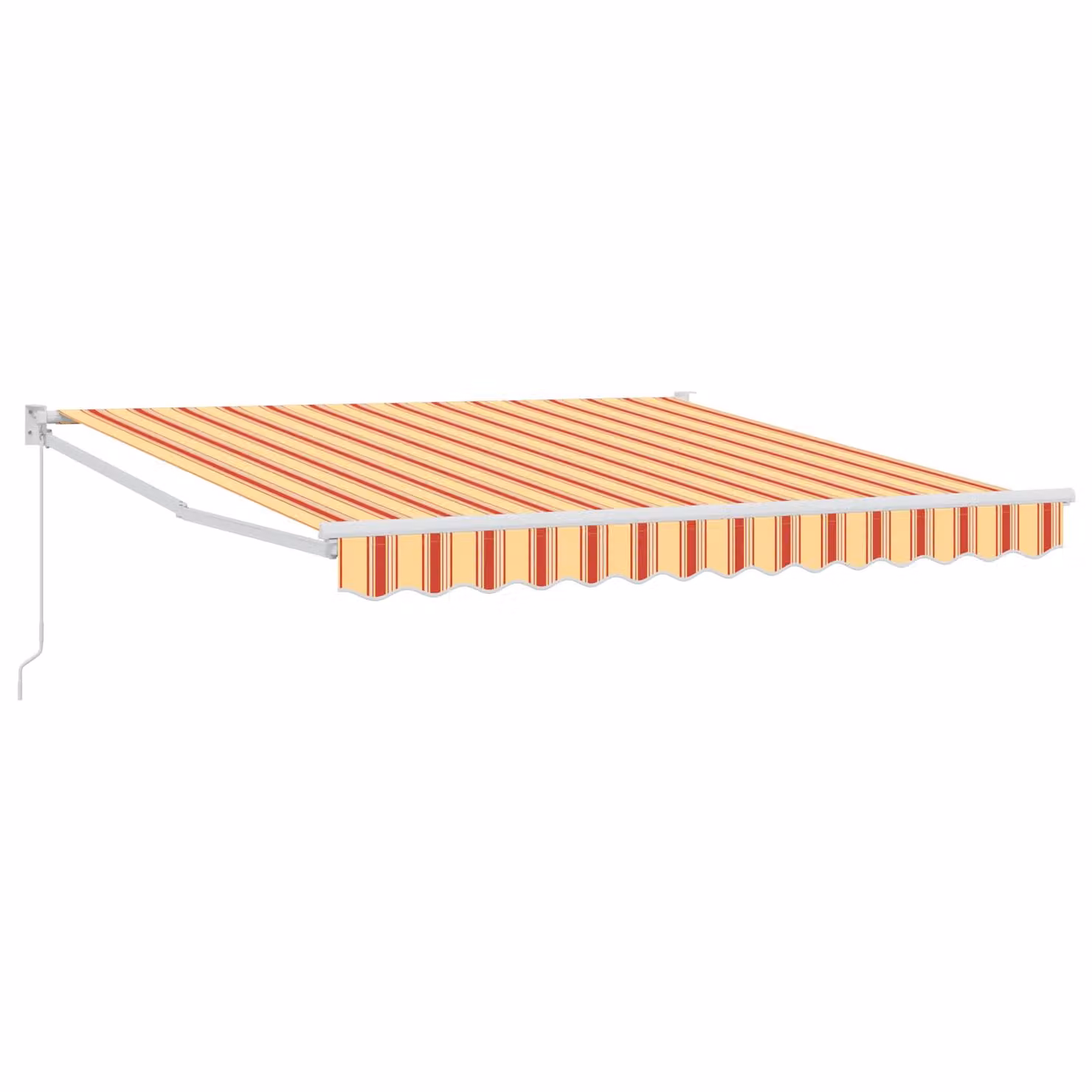 Tenda retrattile vidaXL con bracci pieghevoli in alluminio e tessuto in poliestere, Giallo e Arancione, L: 350 cm, P: 250 cm, H: 165 cm