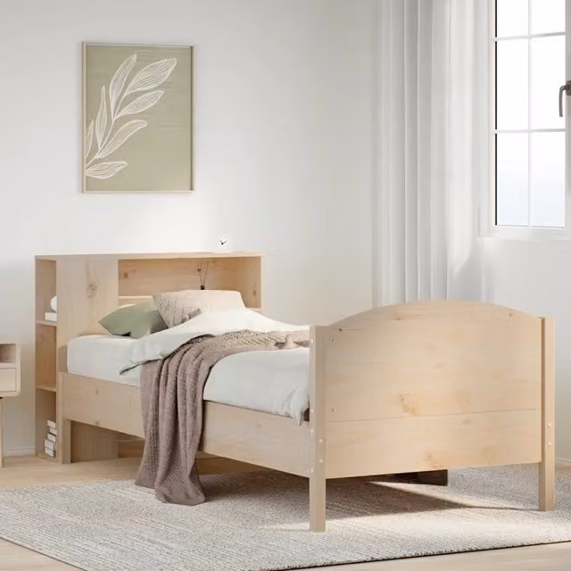 Giroletto con libreria integrata VIDAXL in legno di pino massiccio senza materasso L: 75 cm, P: 190 cm – 1