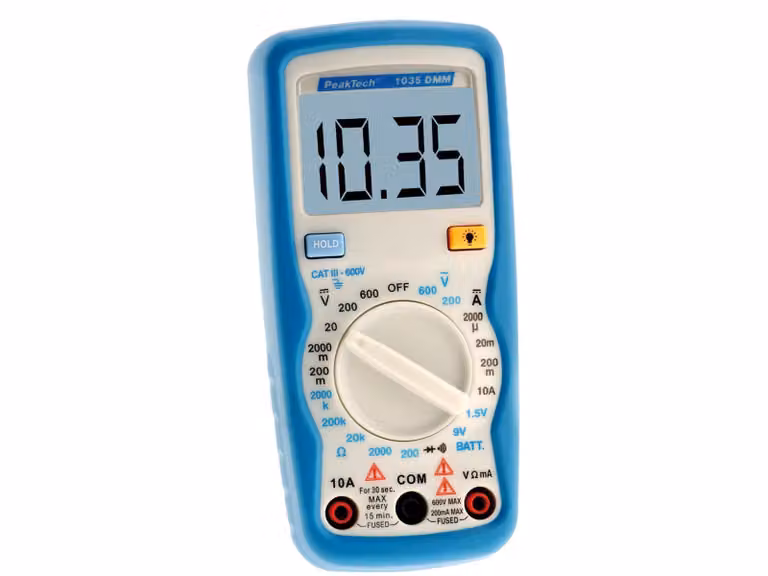 Multimetro digitale PeakTech P1035 2000 conteggi 600V AC/DC 10A DC