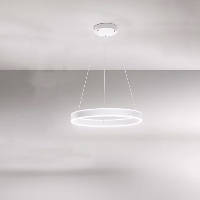 Sospensione Moderna Perenz Kirko in Metallo Bianco con LED da 48W e Luce Warm White