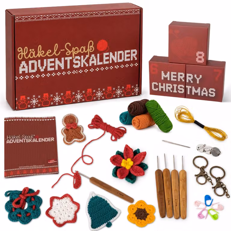 Calendario dell'Avvento all'uncinetto 2026 – 24 progetti creativi, set
