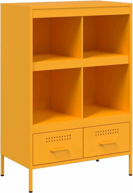 Credenza | Madia | Buffet da pranzo | Armadio da pranzo Giallo Senape 68x39x101,5 cm in Acciaio