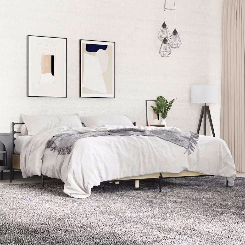 Giroletto vidaXL in Rovere Sonoma e Metallo, L/P: 200 x 200 cm
