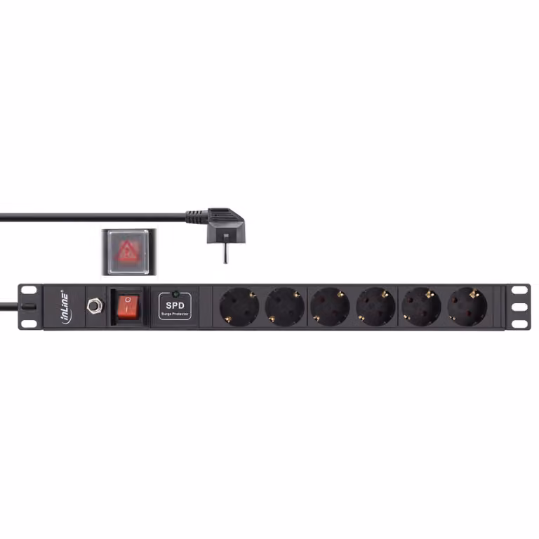 InLine 16416P - Presa multipla (montabile a rack) - 2500 Watt - ingresso, ingresso IEC 60320 C14 - connessioni di uscita