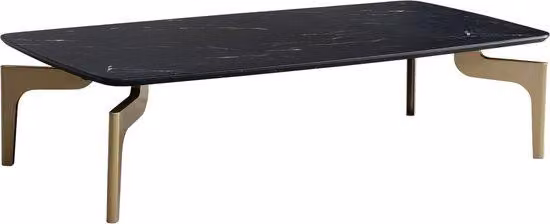 Tavolino da salotto - Tavolino da sideboard in stile moderno - Effetto marmo - Design in nero e oro - Ampio cassetto - Dimensioni: 120 cm x 60 cm x 30,5 cm