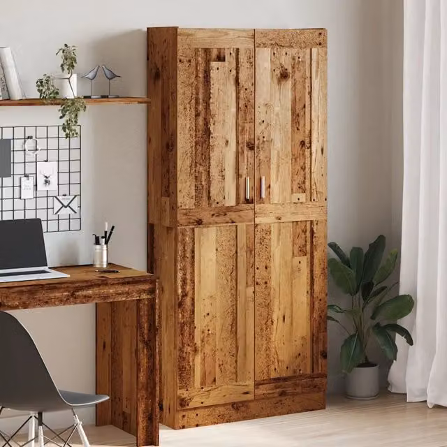 Credenza in stile classico vidaXL in MDF marrone L: 82,5 cm, P: 30,5 cm, H: 185 cm – 1