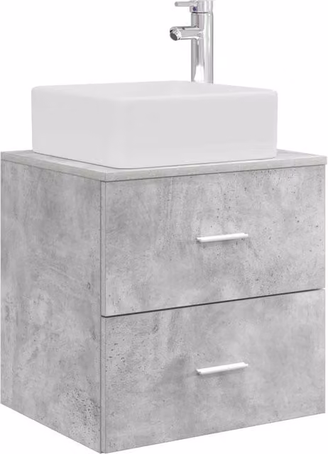 Mobile Lavabo | Armadio Lavabo da Parete Grigio Cemento 49,5 x 41 x 63 cm