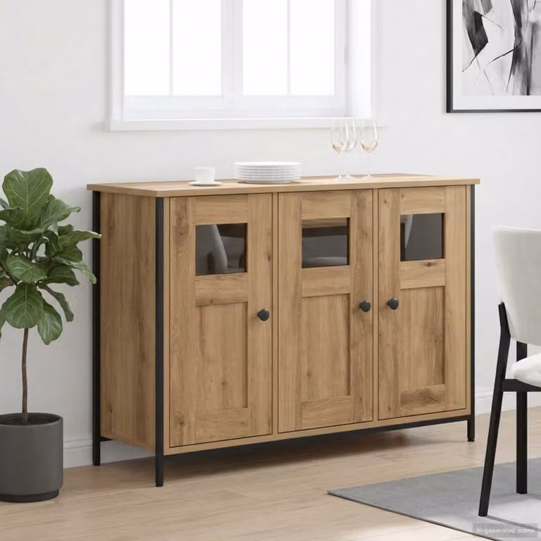 Credenza moderna vidaXL in legno color marrone L/P/H: 100 x 35 x 70 cm