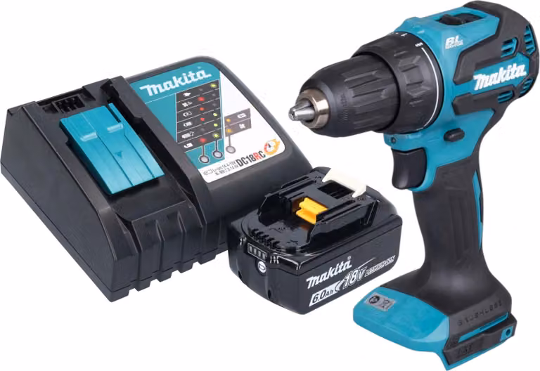 Makita DDF 490 RG1 Trapano avvitatore a batteria 18 V 65 Nm 1/2" Brushless + 1x batteria 6,0 Ah + caricabatteria