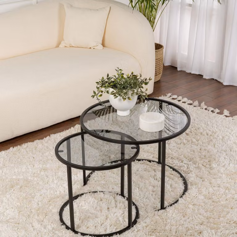 Vetusto - Tavolino da Salotto, 42x42x39h cm Nero, Modulabile