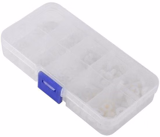 Set di viti, dadi e asole in scatola da 150 pezzi - M2, M2,5, M3, M4, M5