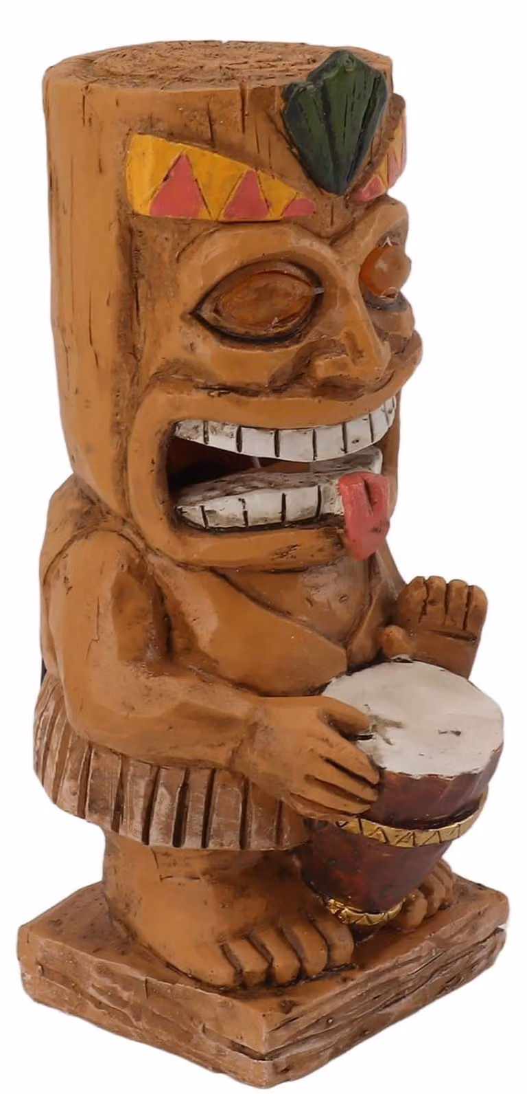 Lampada solare a forma di tiki-totem, impermeabile, luce bianco caldo, ideale per giardino e terrazza