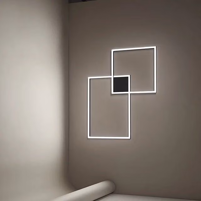 Plafoniera Moderna Cross Alluminio Nero Opaco Led 64W Dimmerabile Ip20